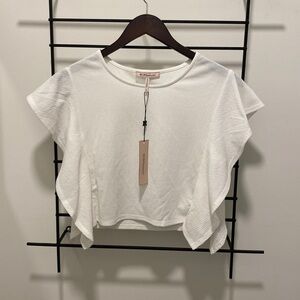 BCBGeneration white flouncy sleeve top